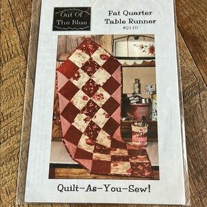Red and Cream Quilt Table Runner Pattern